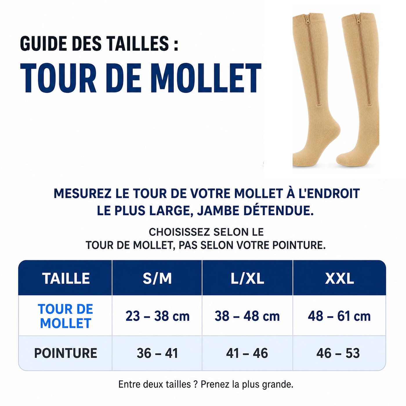 Flevio size guide: measure around the widest part of your calf