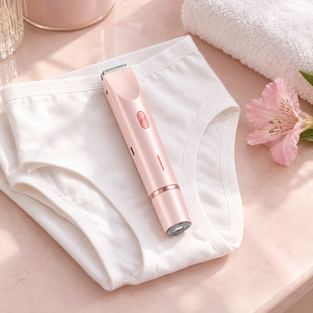 Maillot, tondeuse posée sur du linge blanc